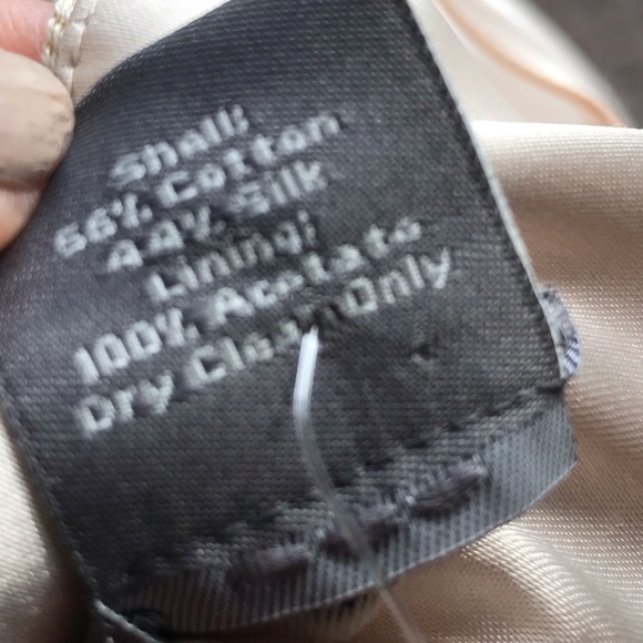 Ann Taylor Gold Floral Cotton Silk Strapless Dress - Picture 7 of 8